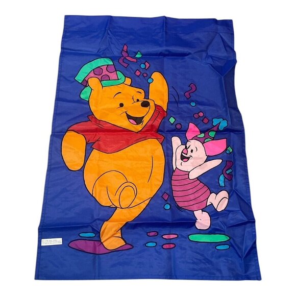 Disney Winnie the Pooh & Piglet Applique Garden Flag 42 x 28 Celebrate Birthday - Picture 3 of 3